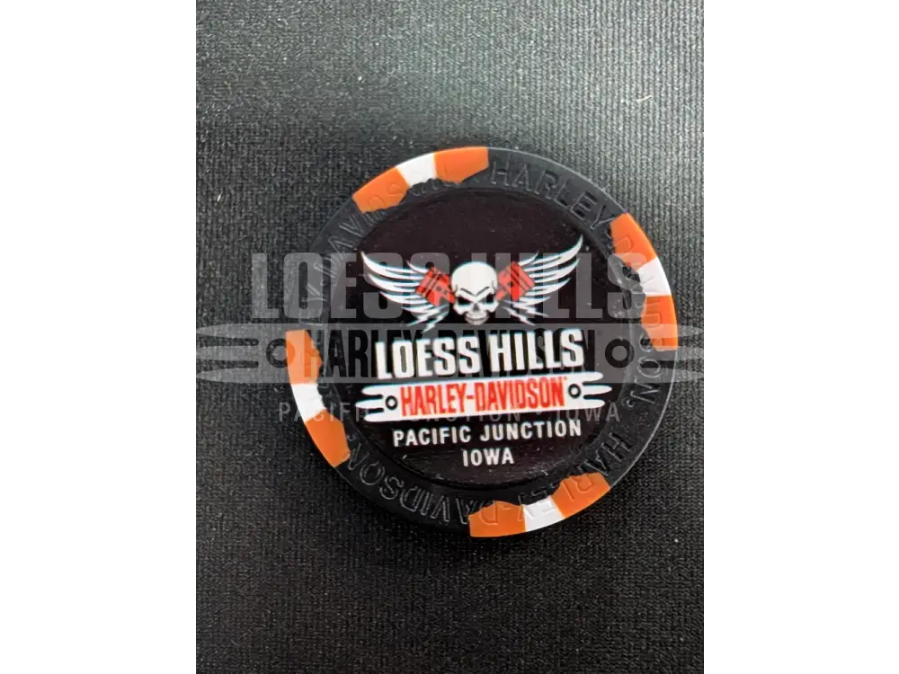 Loess Hills H-D Skull & Pistons Poker Chip CHIP-SKL