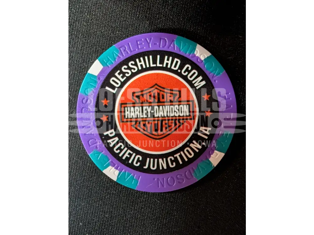 Loess Hills H-D Skull & Pistons Poker Chip CHIP-SKL
