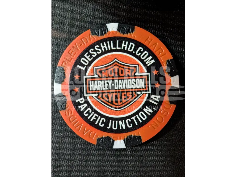 Loess Hills H-D Skull & Pistons Poker Chip CHIP-SKL