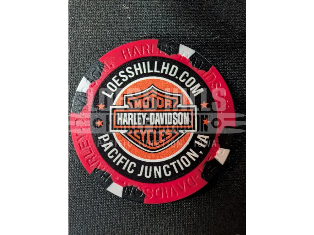 Loess Hills H-D Skull & Pistons Poker Chip CHIP-SKL