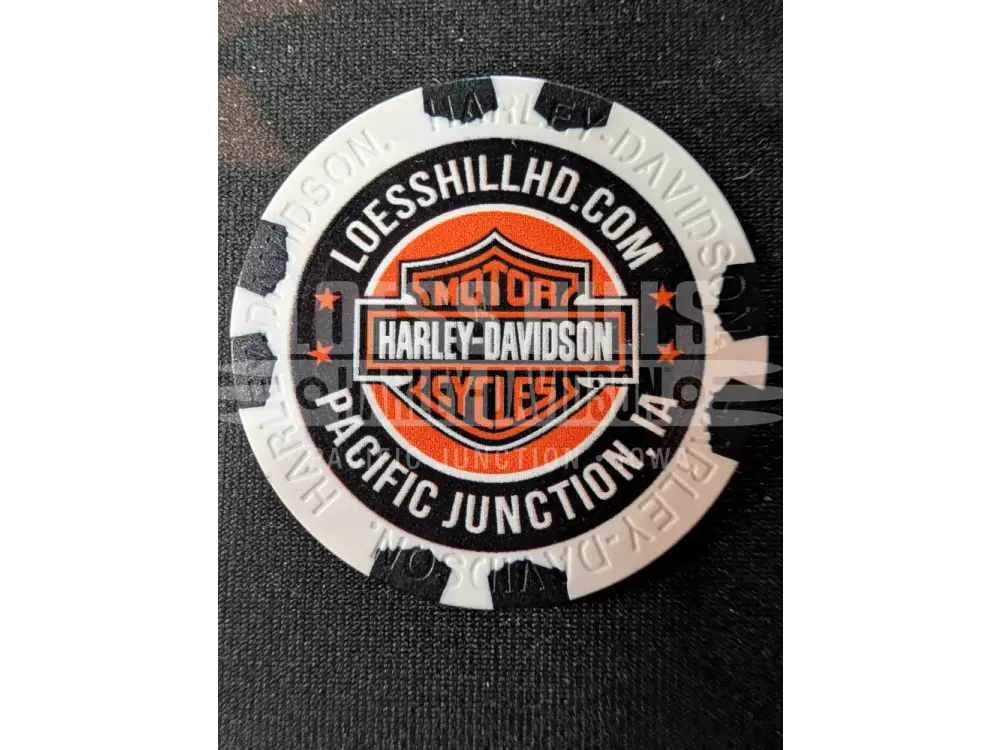 Loess Hills H-D Skull & Pistons Poker Chip CHIP-SKL