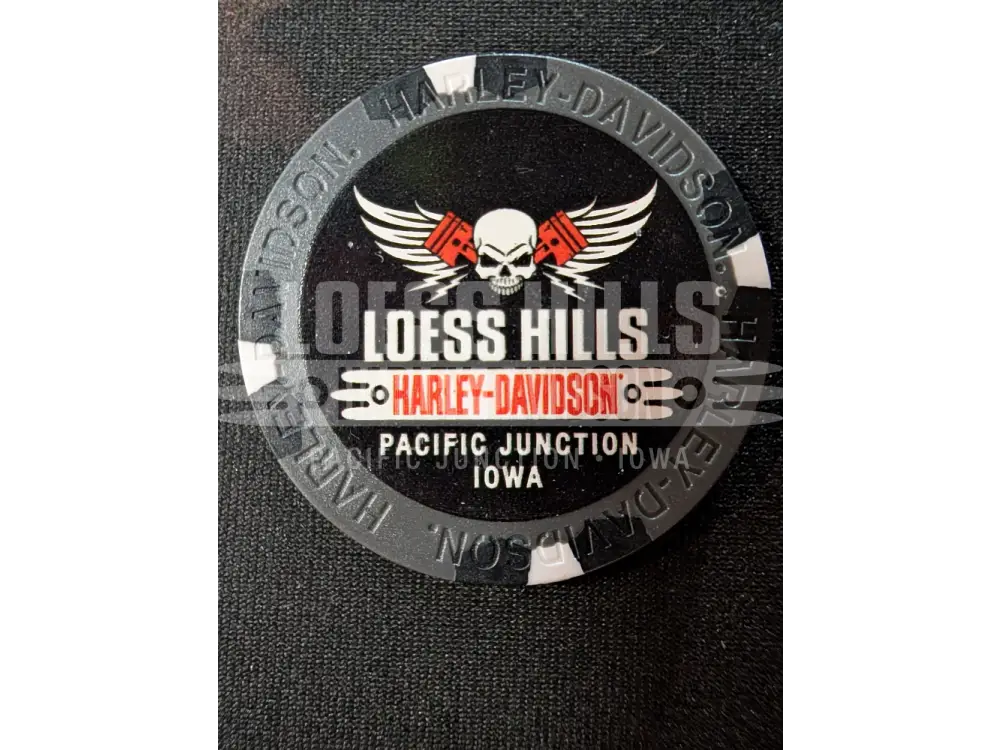 Loess Hills H-D Skull & Pistons Poker Chip CHIP-SKL