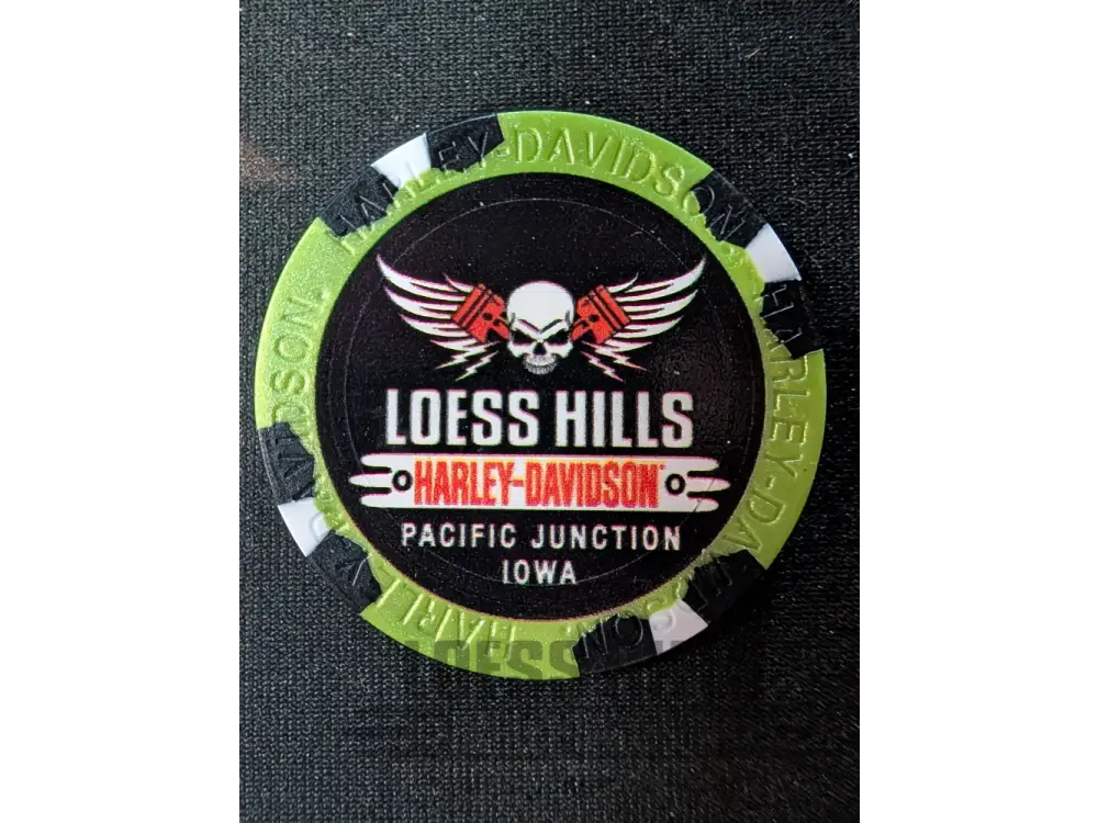 Loess Hills H-D Skull & Pistons Poker Chip CHIP-SKL