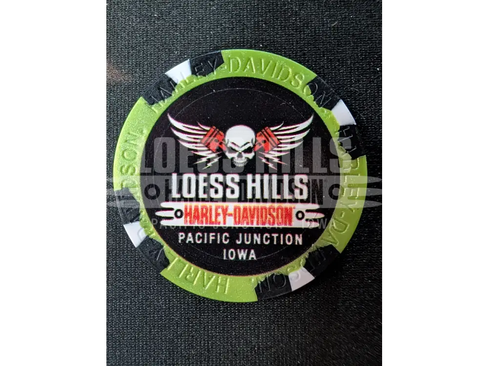 Loess Hills H-D Skull & Pistons Poker Chip CHIP-SKL