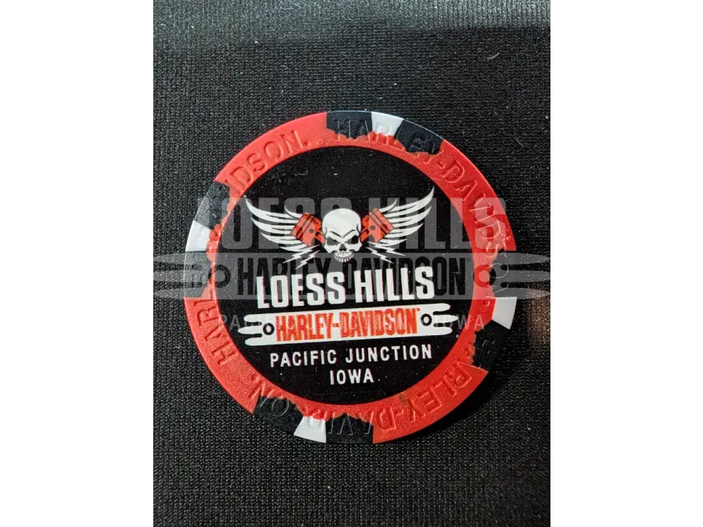 Loess Hills H-D Skull & Pistons Poker Chip CHIP-SKL