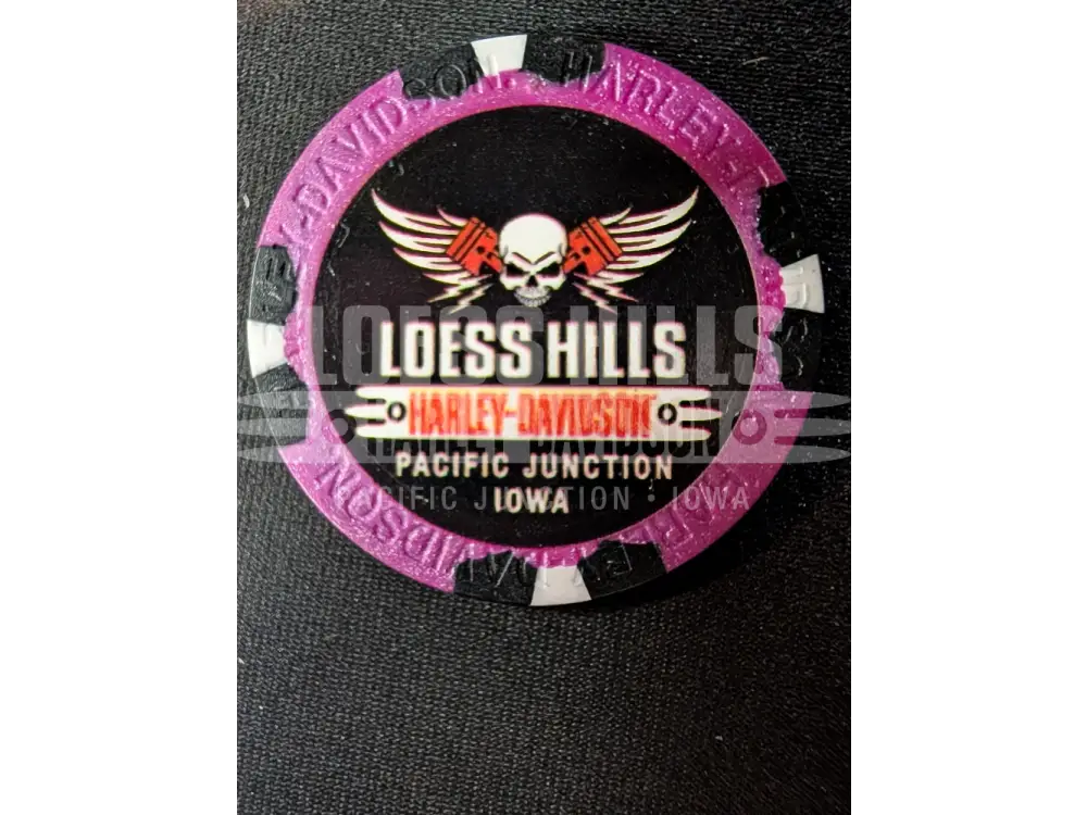 Loess Hills H-D Skull & Pistons Poker Chip CHIP-SKL