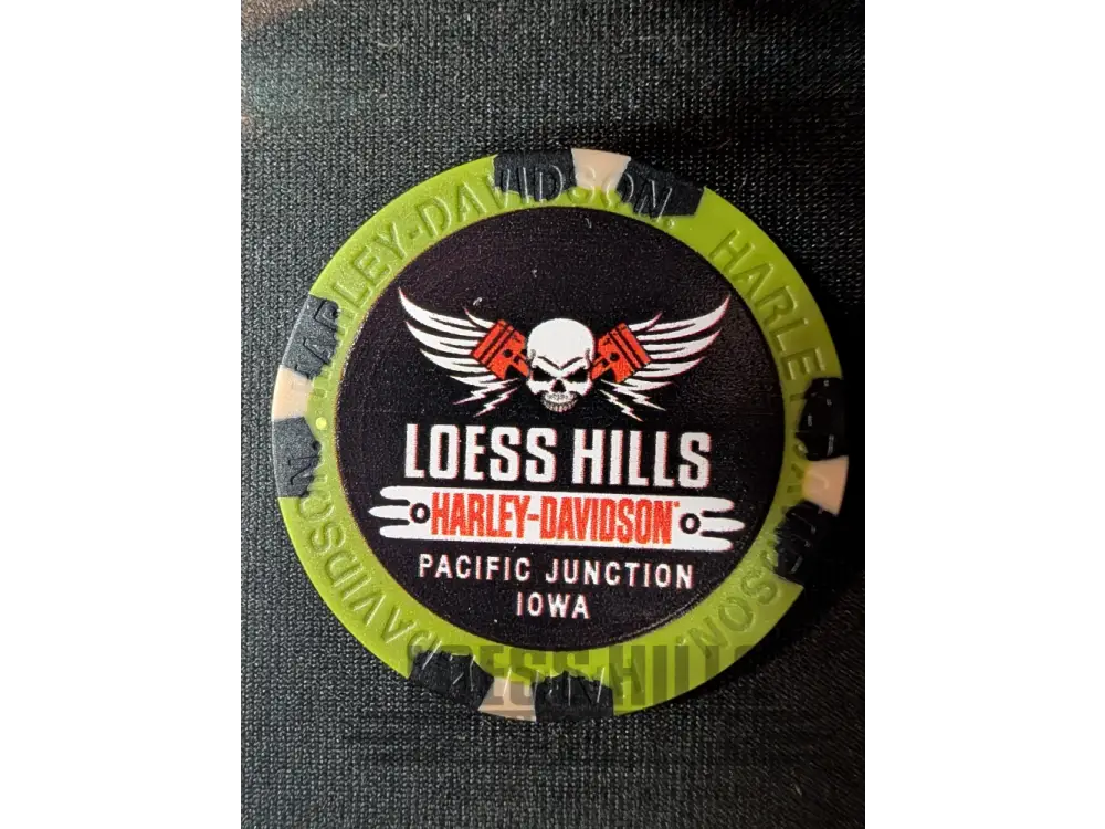 Loess Hills H-D Skull & Pistons Poker Chip CHIP-SKL - Olive