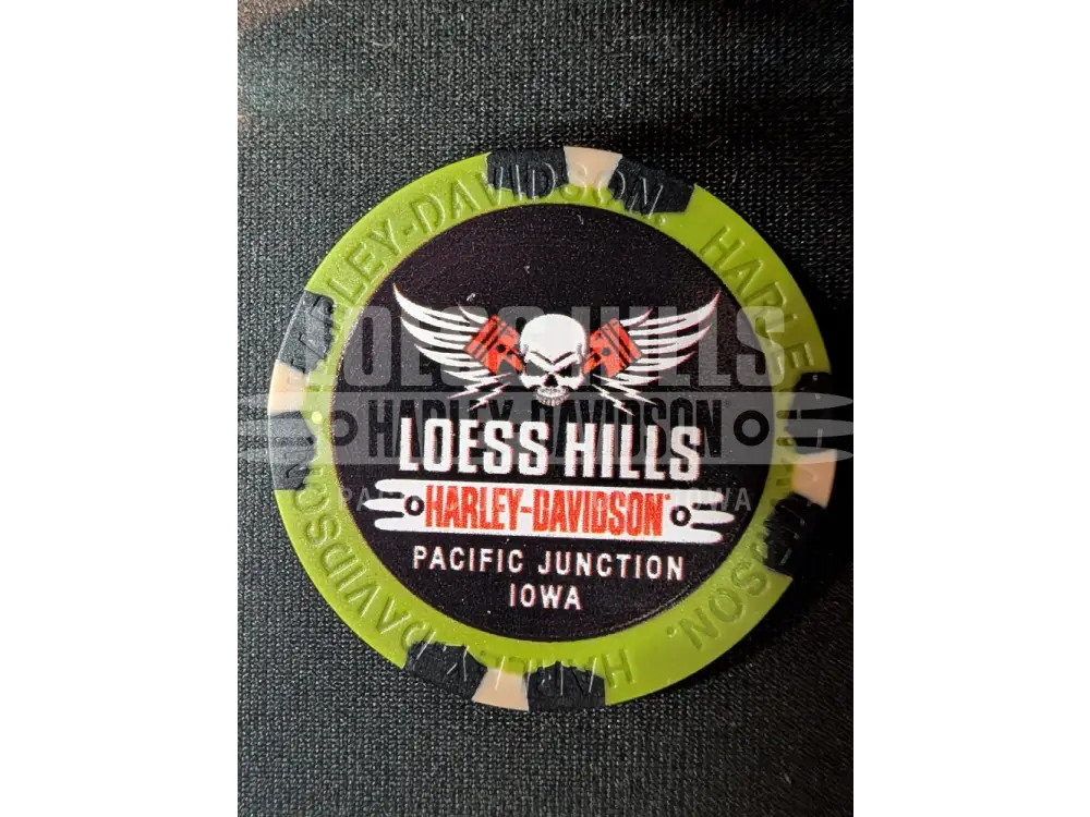 Loess Hills H-D Skull & Pistons Poker Chip CHIP-SKL - Olive
