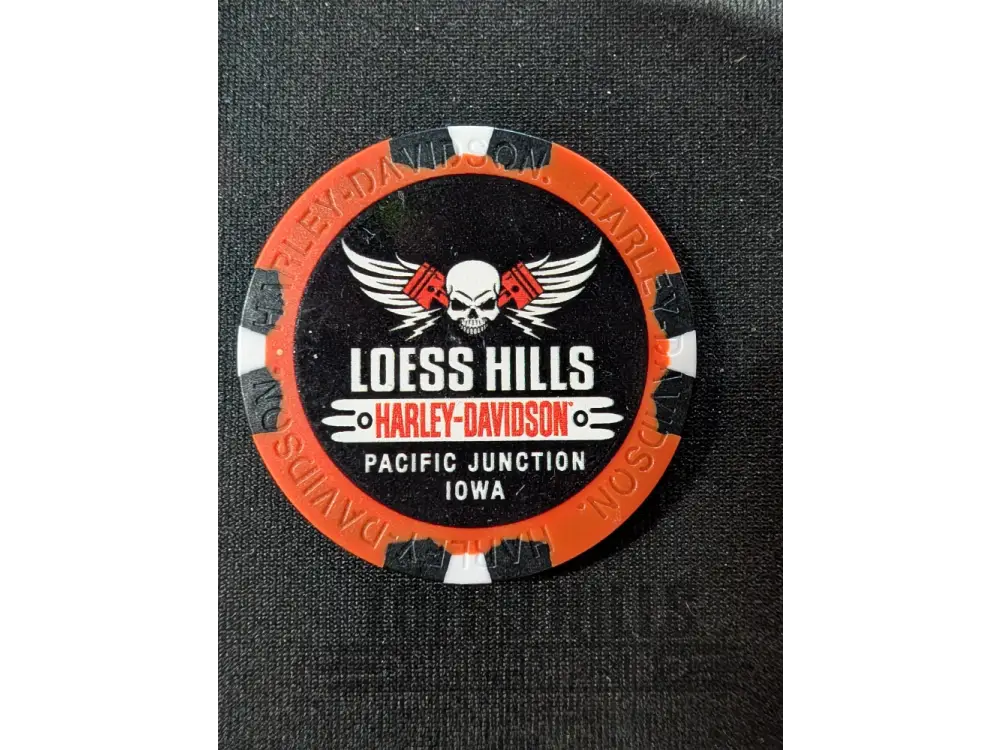 Loess Hills H-D Skull & Pistons Poker Chip CHIP-SKL