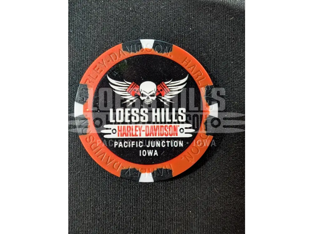 Loess Hills H-D Skull & Pistons Poker Chip CHIP-SKL