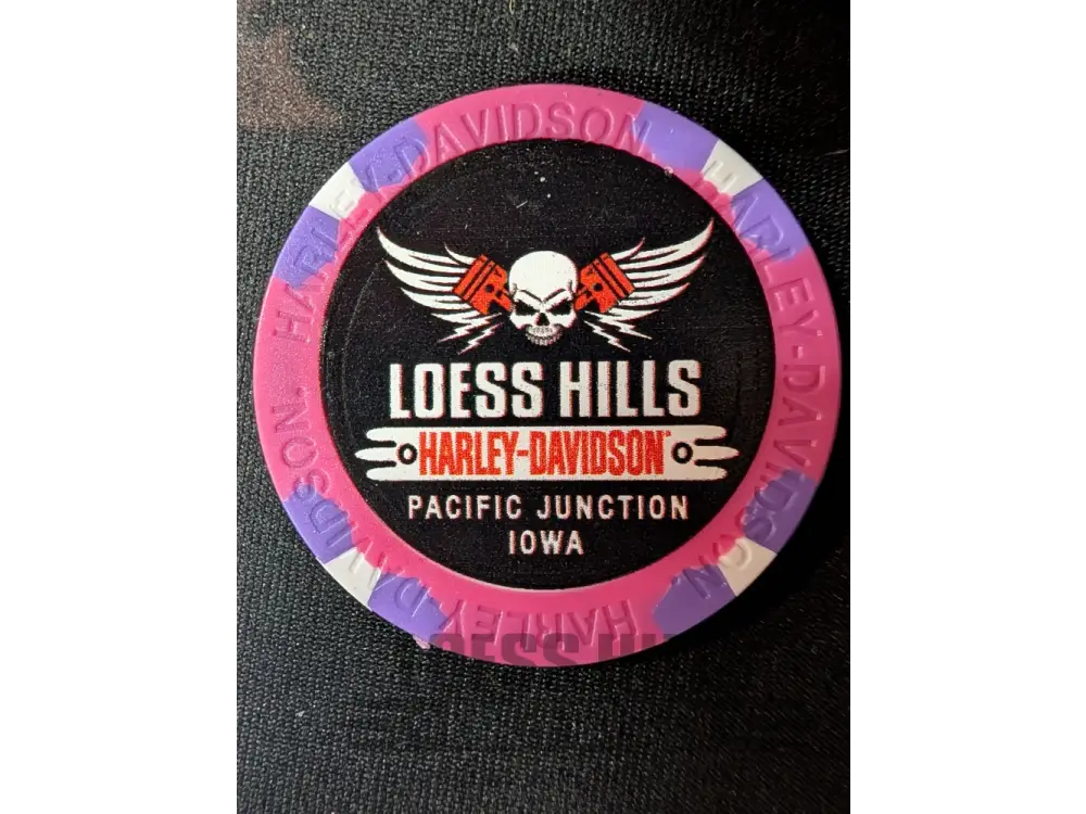 Loess Hills H-D Skull & Pistons Poker Chip CHIP-SKL