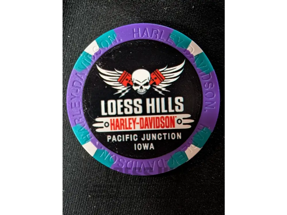 Loess Hills H-D Skull & Pistons Poker Chip CHIP-SKL