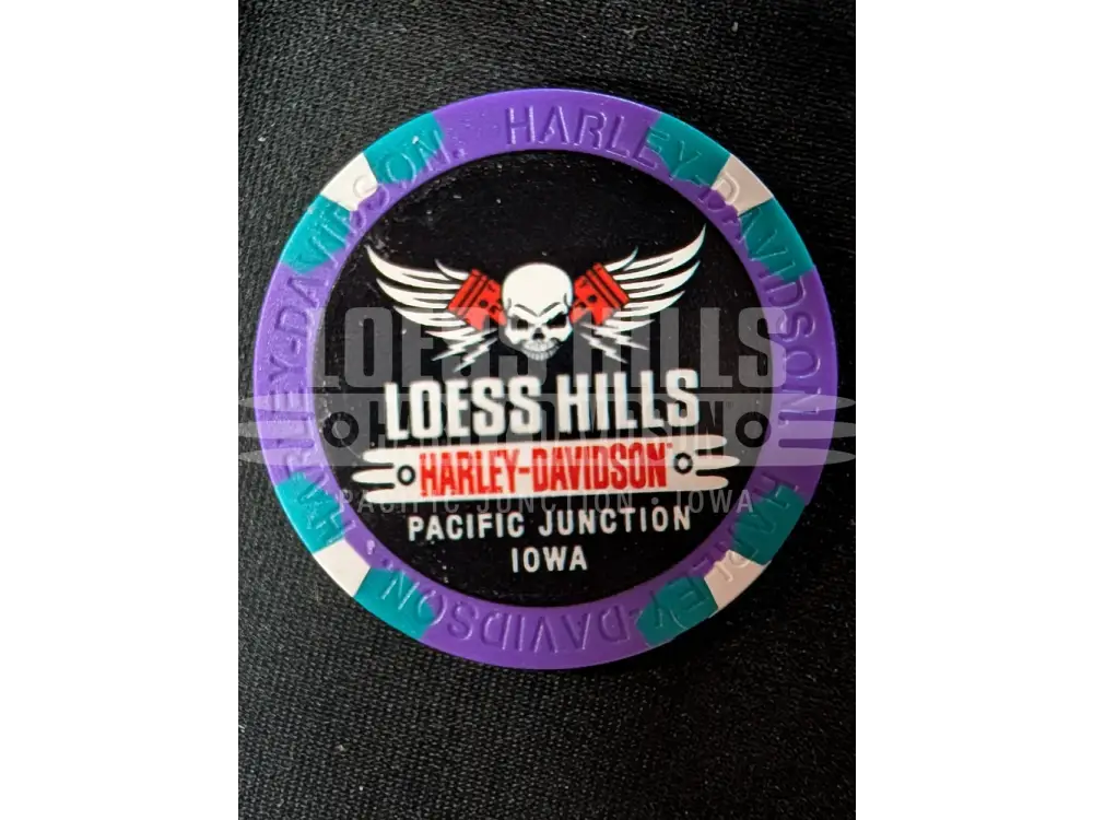 Loess Hills H-D Skull & Pistons Poker Chip CHIP-SKL