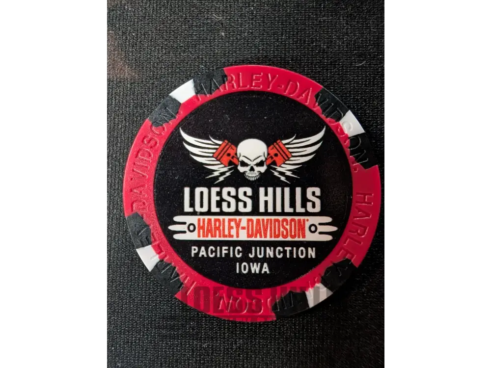 Loess Hills H-D Skull & Pistons Poker Chip CHIP-SKL