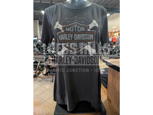 Loess Hills Harkey-Davidson Women’s Web N Bones T-shirt