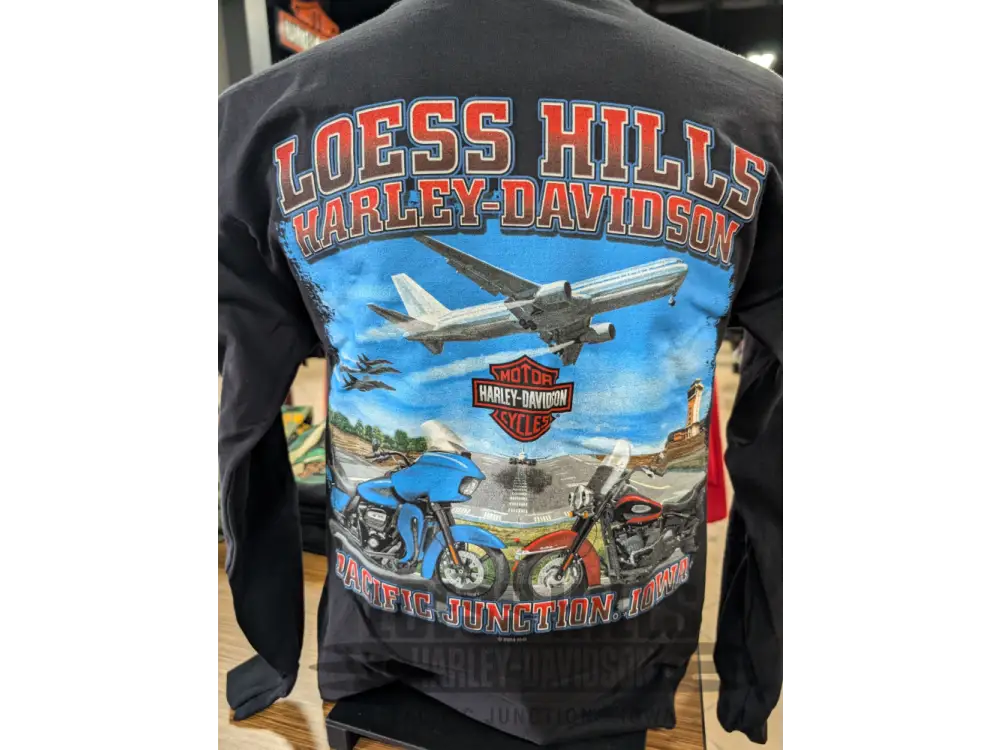 Loess Hills Harley-Davidson Flame Piston Men’s L/S Shirt
