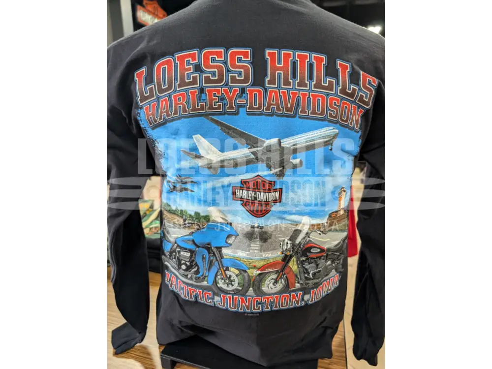 Loess Hills Harley-Davidson Flame Piston Men’s L/S Shirt
