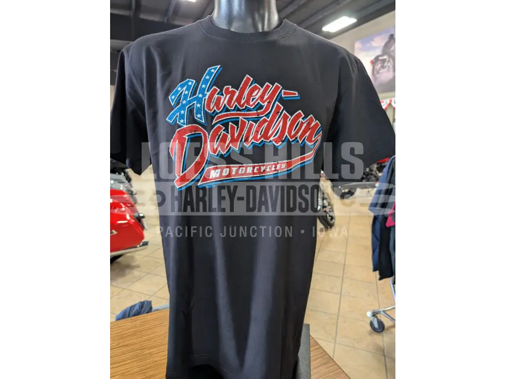 Loess Hills Harley-Davidson Men’s American Script T-shirt