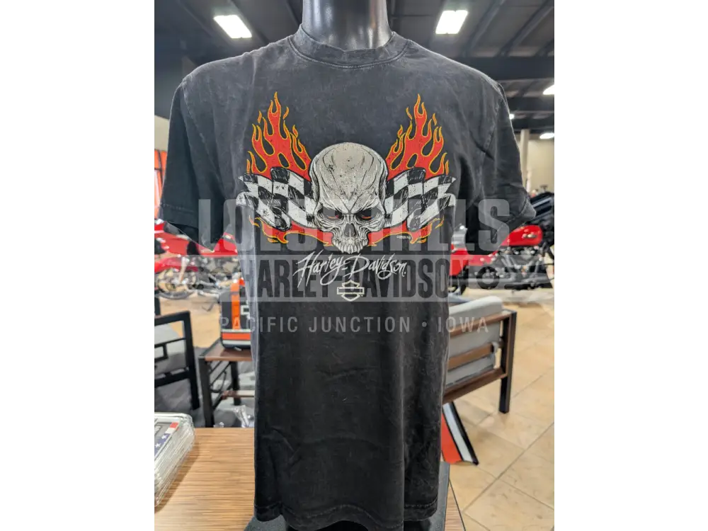 Loess Hills Harley-Davidson Men’s Checker Flame T-shirt