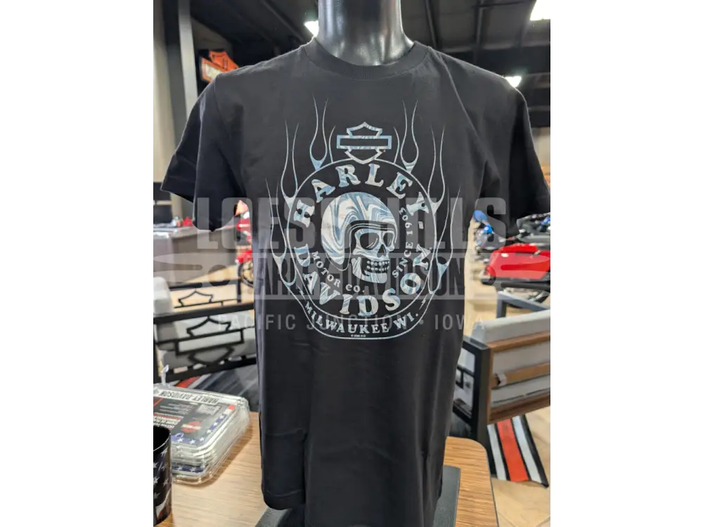 Loess Hills Harley-Davidson Men’s Swirled Skull T-shirt