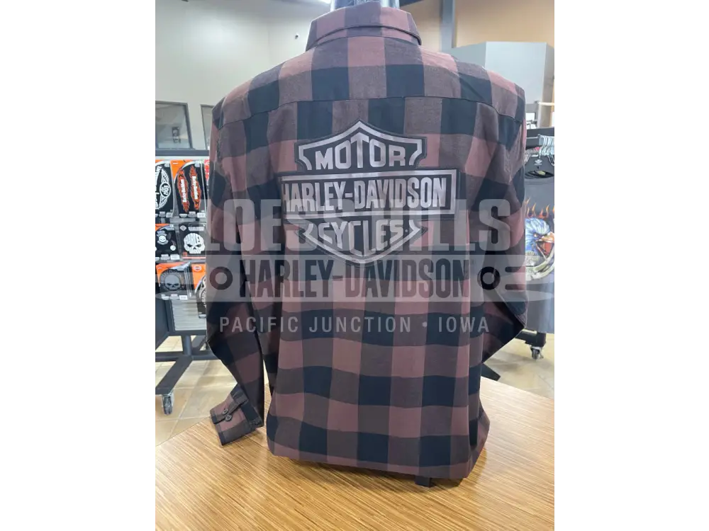 Men’s Bar & Shield Black/Coffee Longsleeve Buffalo Flannel