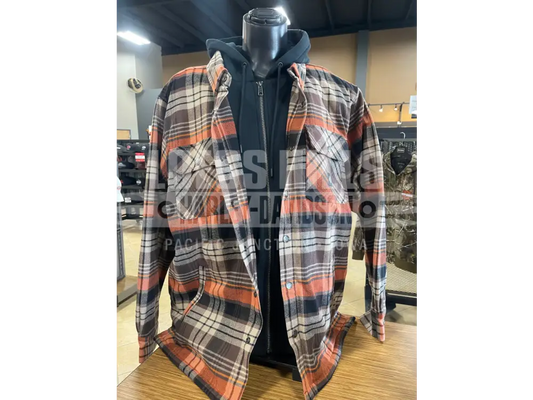 Men’s Bar & Shield Hooded Shirt Jacket 96808-25VM - Men’s