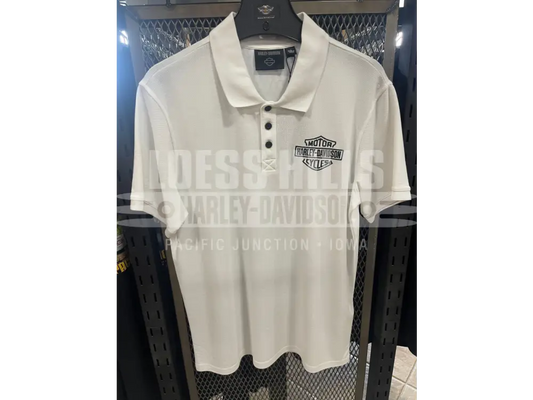 Men’s Bar & Shield White Polo T-shirt 99186-24VM - Men’s