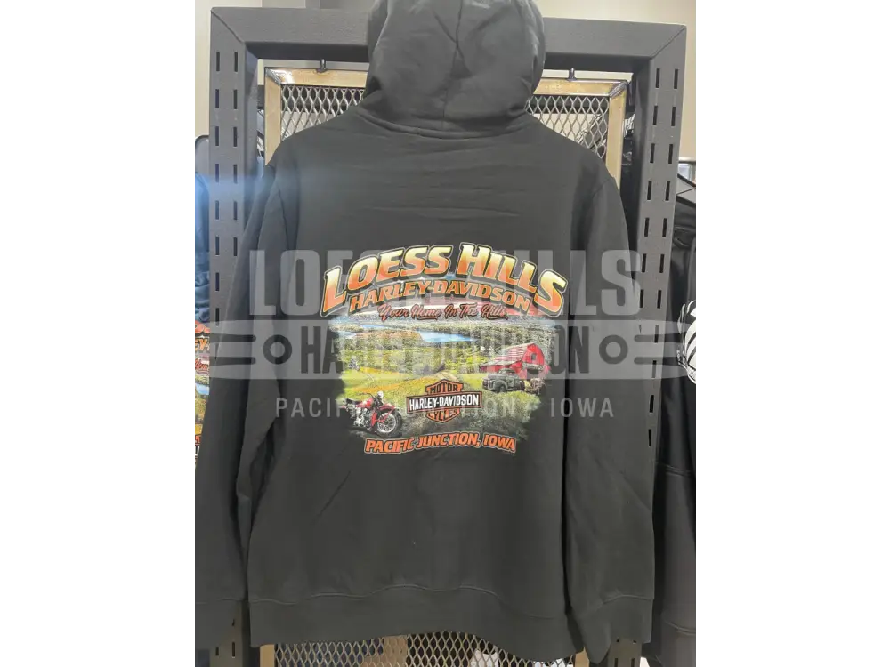 Men’s Black H-D Racing Patches Zip Hoodie 3002231 - Men’s