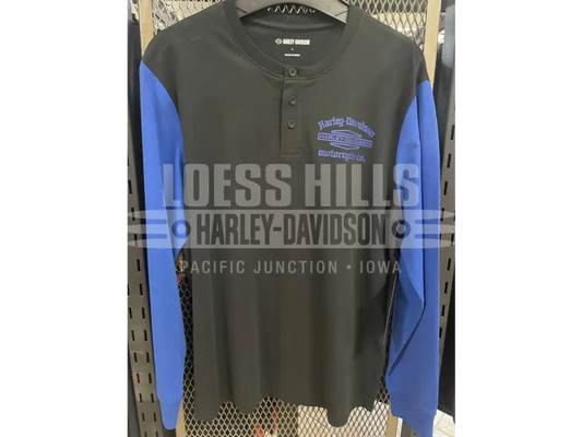 Men’s Blue/Black Henley 96022 25VM Men’s Henley