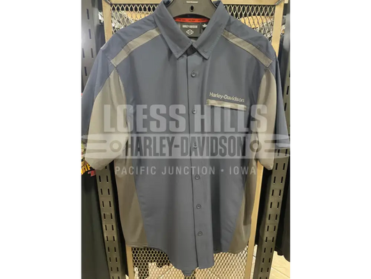 Men’s Blue H D Tech Coolmax Button Up T shirt 96385 25VM