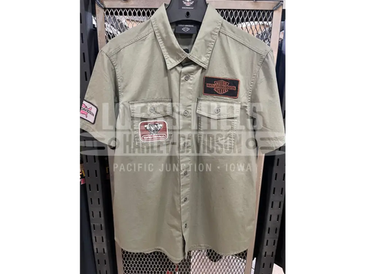 Men’s Green S/S Button Up 96494 25VM Men’s S/S Button Up