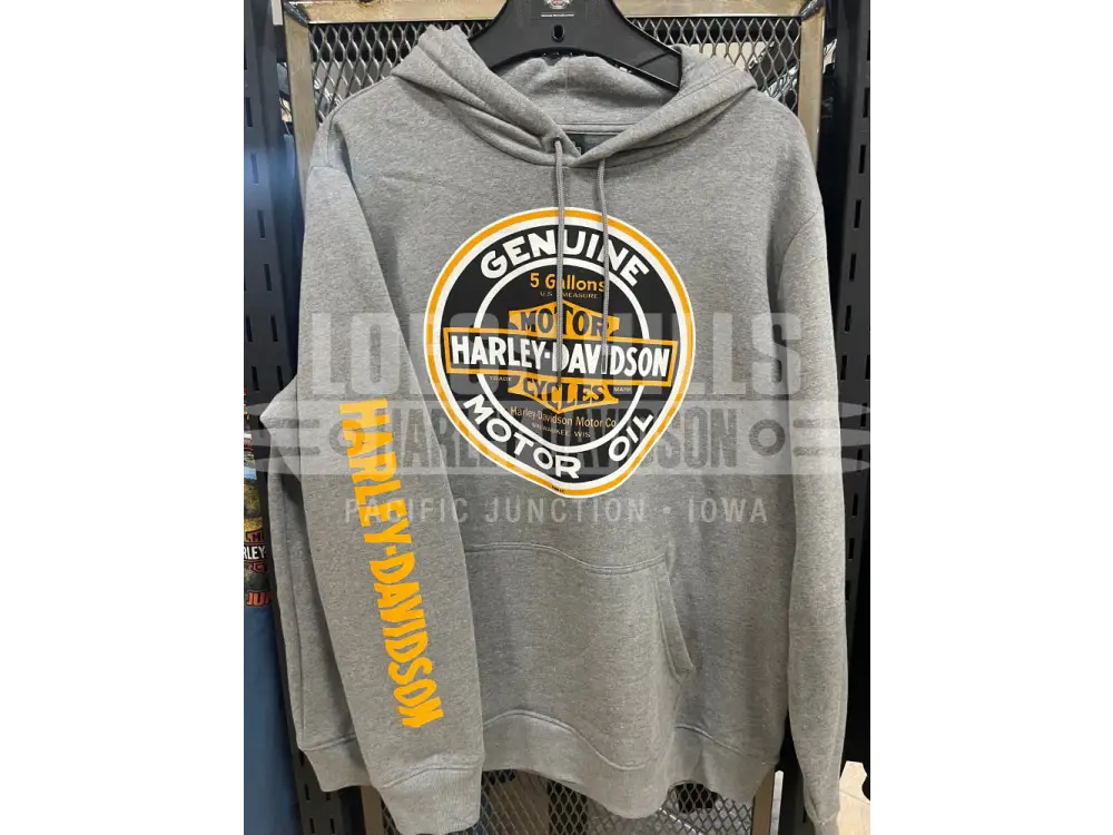 Men’s Grey H-D Motor Oil Hoodie 3002429 - Men’s Hoodie