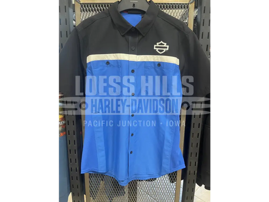 Men’s H-D Cooling Tech Dark Grey/Black Button Down Shirt