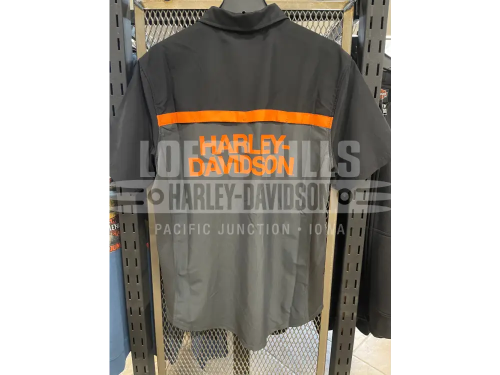 Men’s H-D Cooling Tech Dark Grey/Black Button Down Shirt