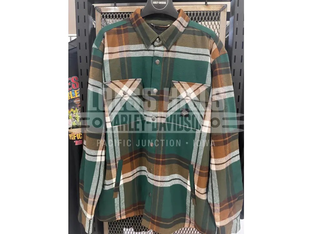 Men’s In Between the Line Shirt Tan/Green Plaid Jacket