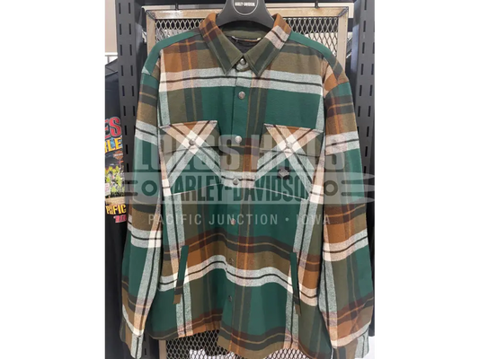 Men’s In Between the Line Shirt Tan/Green Plaid Jacket