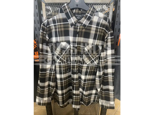 Men’s Olive Green Harley-Davidson Plaid Long Sleeve T-shirt