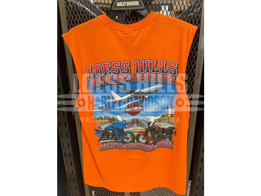 Men’s Orange Eagle Skull Tat Sleeveless T-shirt 3002380