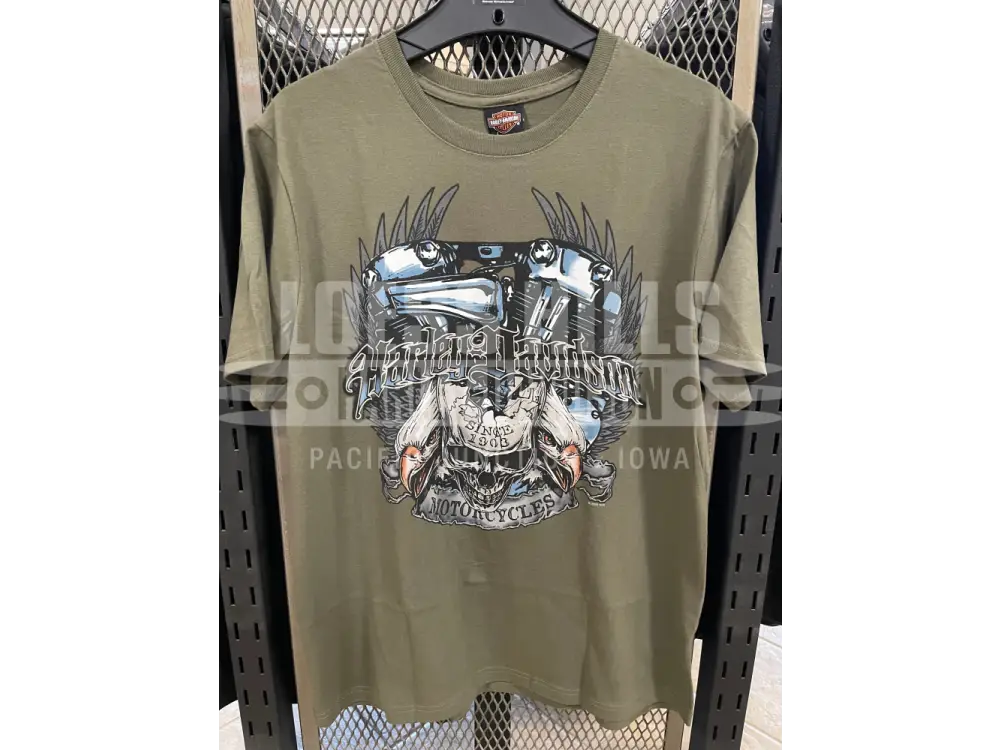 Men’s Skull Eagle Down Green T-shirt 3001980 - Men’s T-shirt