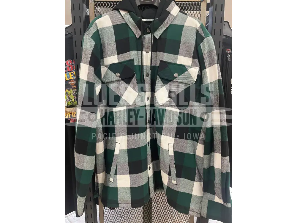 Men’s Traveler Hooded Green Plaid Jacket 96135 25VM Men’s