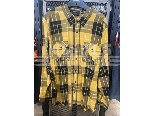 Men’s Yellow Plaid Long Sleeve T-shirt 96460-24VM/222L