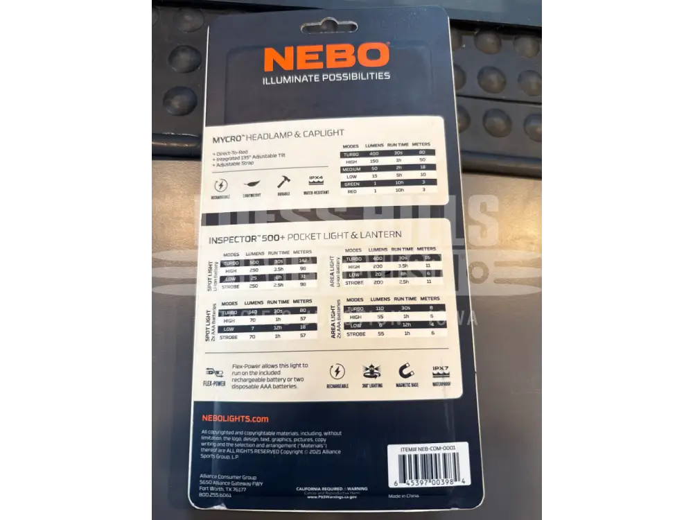 Nebo Essentials Inspector 500/Mycro Headlamp 400 Combo