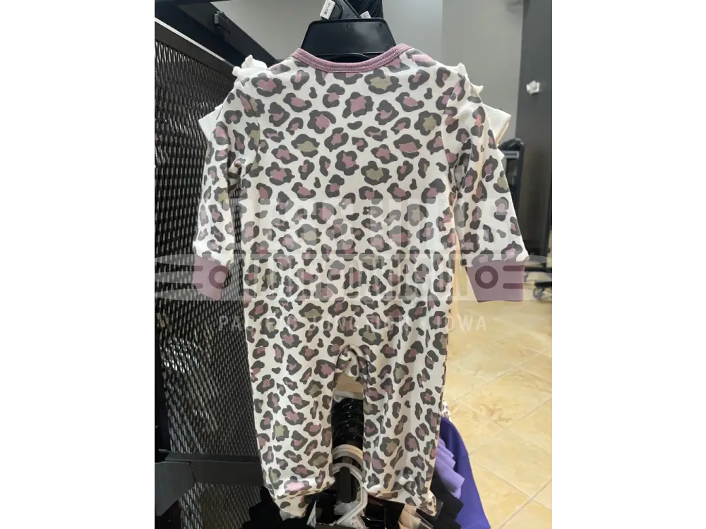 Newborn/Infant Girl’s Cream Print Footed PJ’s 3004405