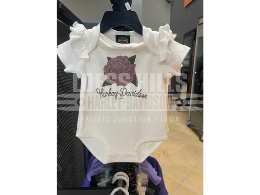 Newborn/Infant Girl’s White Ruffled Onesie