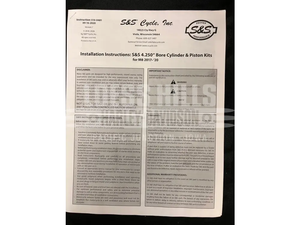 S&S CYCLE 124’’ Big Bore Cylinder Kit - Wrinkle Black