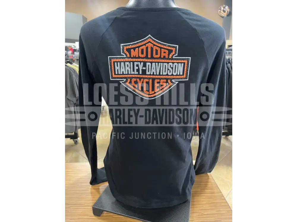 Women’s Black Henley Keyhole Longsleeve 96757-25VW