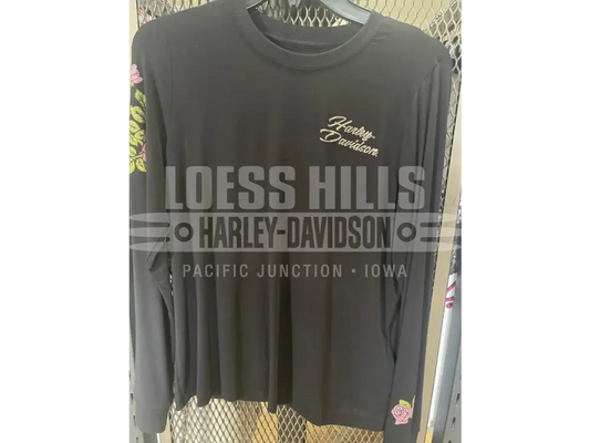 Women’s Harley Davidson Rose Bling Longsleeve T shirt 96434