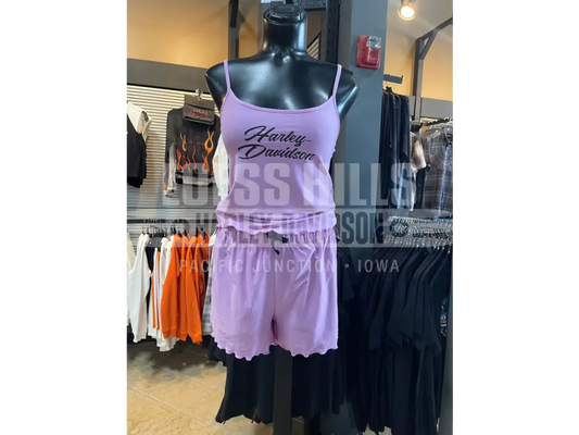 Women’s Pink Lettuce Trim Short Set 96525-25VW - Women’s