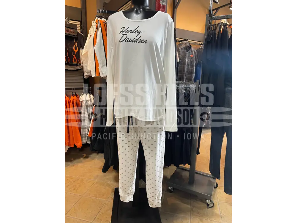 Women’s White Long Sleeve Pajamas 96161-25VW/002L - XL