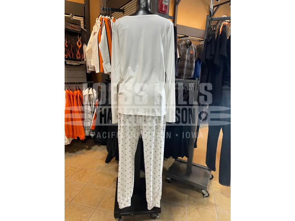 Women’s White Long Sleeve Pajamas 96161-25VW/002L - XL